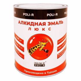 Эмаль Алкидная Poli-R Люкс 0.85кг Белая, Матовая, Универсальная / Поли-р.