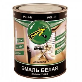 Эмаль Алкидная Poli-R 3кг Глянцевая Белая.