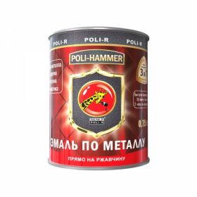 Эмаль по Ржавчине Гладкая Poli-Hammer 0.75л Темно-Зеленая по Дереву, Металлу, Бетону, Пластику.