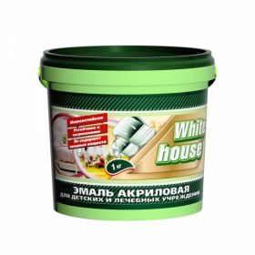 Эмаль Акриловая White House Глянцевая 1кг Белая, для Детских и Лечебных Учреждений Универсальная.