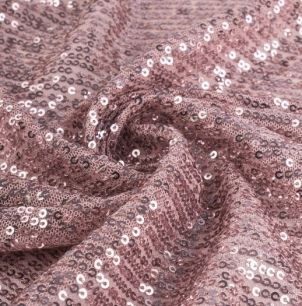 Пайетки на сетке - Пыльная роза 50х42 см.