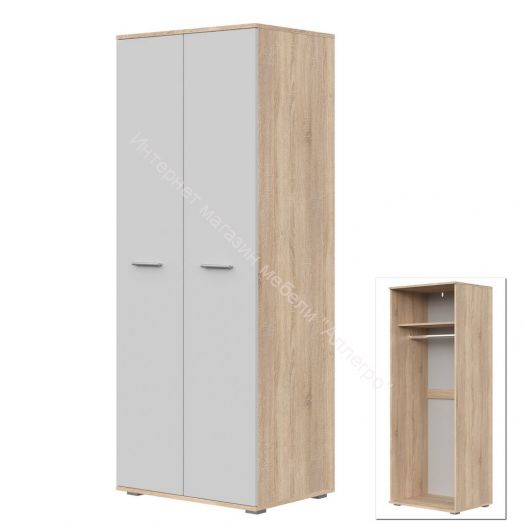 Шкаф 2-х створчатый FUN ШК-1 Белый/Дуб Сонома