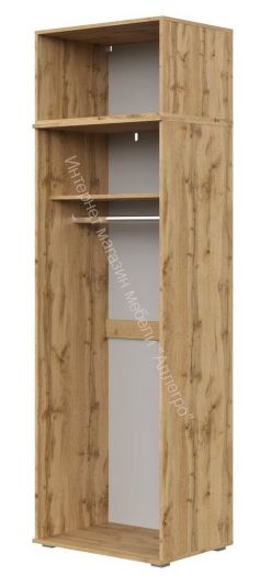 Шкаф 2-х створчатый FUN ШК-1 с антресолью Белый/Дуб Вотан
