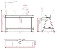 Раковина Artceram Il Cavalletto OSL002 120х50 схема 2