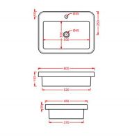 Раковина прямоугольная Artceram Fuori Scala TFL034 60х45 схема 10