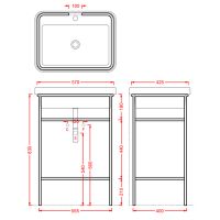 Консоль для раковины прямоугольная Artceram Fuori Scala ACA056 40x57 схема 2