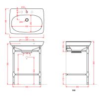 Консоль для раковины Artceram Civitas CIA001 55x44 схема 2