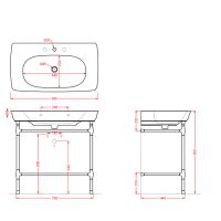 Напольная консоль для раковины Artceram Civitas CIA004 76x44 схема 2