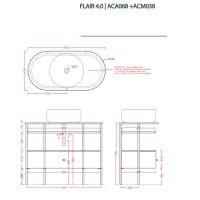 Шкаф Artceram Flair 4.0 950x480х755 мм с выдвижным ящиком для консоли ACM038 схема 6