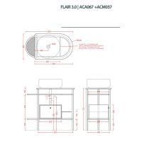 Шкаф Artceram Flair 3.0 с выдвижным ящиком и боковой секцией 400х348х250 мм ACM037 схема 10