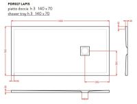 Керамический душевой Поддон Artceram Lapis PDR02 140х70 PDR027 схема 2