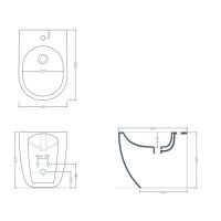 Напольное биде Artceram File 2.0 37х52 см с 1 отверстием FLB004 схема 3