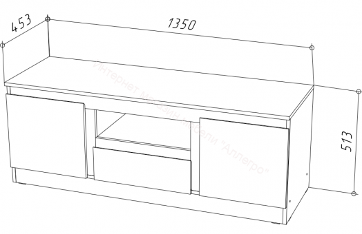 Тумба ТВ T-135 Stern Белый