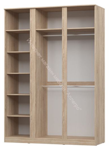 Шкаф 3-х дверный с зеркалом Stern Дуб Сонома