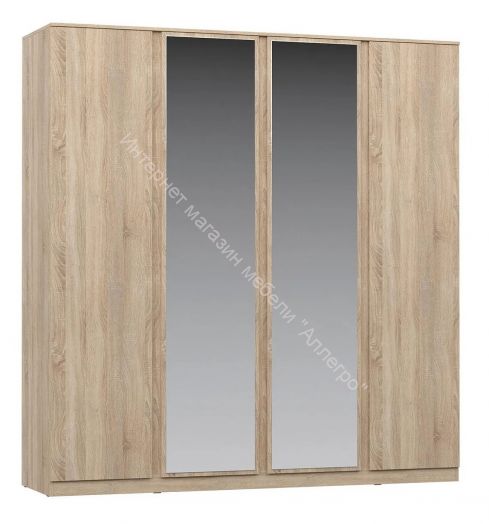 Шкаф 4-х дверный с зеркалом Stern Дуб Сонома