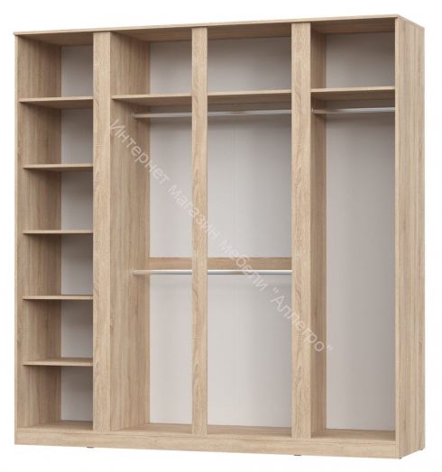 Шкаф 4-х дверный с зеркалом Stern Дуб Сонома