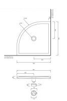 Керамический душевой поддон Cielo Sessanta угловой 90х90 схема 2