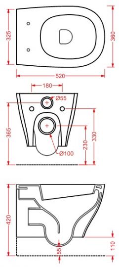 Унитаз Artceram безободковый Ten TEV006 01 00 ФОТО