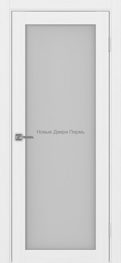 "Турин 501,2 Белый снежный мателюкс  Межкомнатная дверь со стеклом