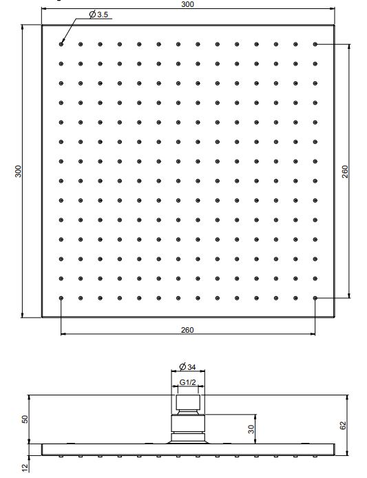 Тропический душ Fima - carlo frattini Wellness F2216/2CR 30х30 схема 2