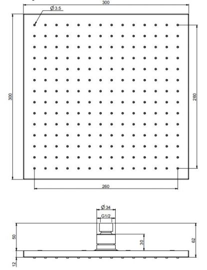 Тропический душ Fima - carlo frattini Wellness F2216/2CR 30х30 ФОТО