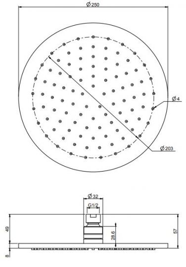 Лейка для верхнего душа Fima - carlo frattini Wellness F2621/2SN 25х25 ФОТО