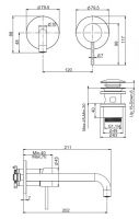 Смеситель с донным клапаном из нержавеющей стали Fima carlo frattini Spillo steel F3081NLX9 для раковины схема 2