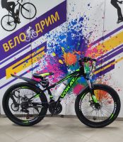 Велосипед 24"  усиленный обод детский спицы Vokat NEXT черно-зеленый