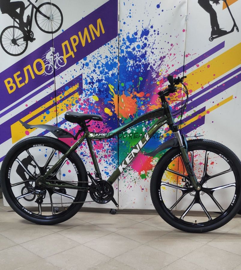 Велосипед 27,5" Алюминиевый на литых дисках KNL зелёная Велосипед 27,5" Алюминиевый на литых дисках KNL зелёная