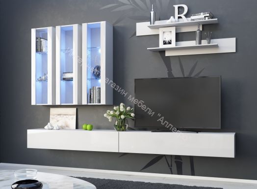 Шкаф навесной Point тип-21 Белый глянец/Белый матовый