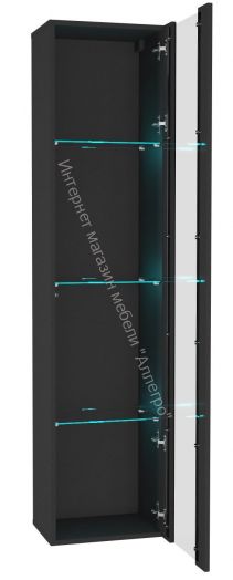 Шкаф навесной Point тип-41 Чёрный глянец/Чёрный матовый