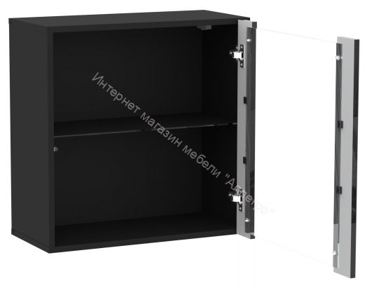 Шкаф навесной Point тип-61 Чёрный глянец/Чёрный матовый