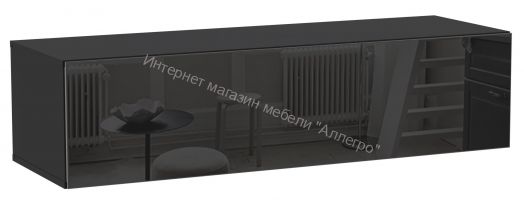 Шкаф навесной Point тип-35 Чёрный глянец/Чёрный матовый