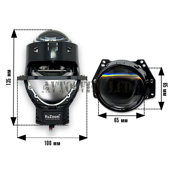 Светодиодные би-линзы BI-LED-AS6 (BI-LED дальний, ближний свет)