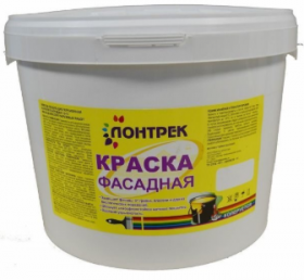 Краска Фасадная Лонтрек ВДАК 10-11 15кг Белая, Матовая, Атмосферостойкая / Lontrek.