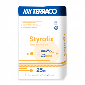 Terraco Styrofix EIFS Минеральный Клеевой Состав на Цементной Основе для Приклеивания Всех Видов Теплоизоляционных Панелей 25кг.