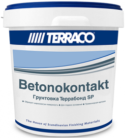 Грунтовка Адгезионная Terraco Terrabond SP 20кг Белая, Наполненная Мелкой Фракцией Песка для Штукатурок / Террако Террабонд СП.