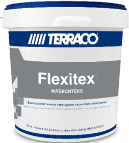 Декоративная Штукатурка Terraco Flexitex 15л Текстурная, Суперэластичная для Внутренних и Наружных Работ / Террако Флекситекс.
