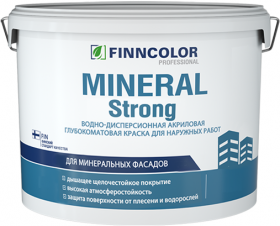 Краска Фасадная Finncolor Mineral Strong 2.7л Белая, Глубокоматовая, Водно-дисперсионная / Финнколор Минерал Стронг.