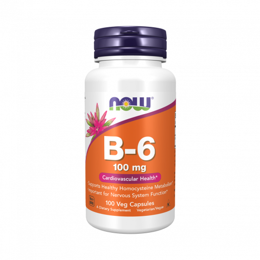 NOW Foods витамин B-6 100 мг, 100 капсул