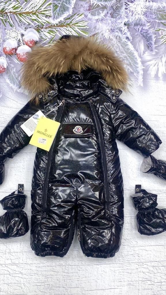 комбинезон трансформер Moncler черный глянц