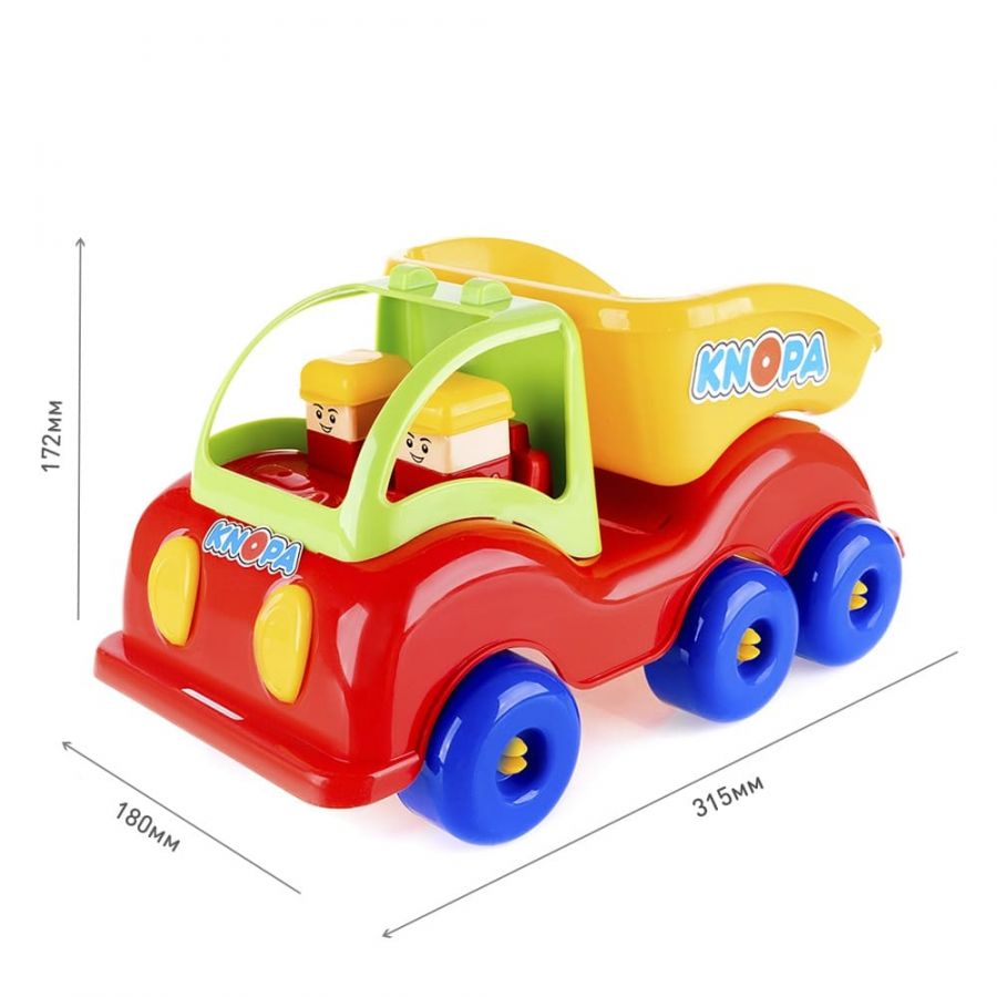 Машинка самосвал "Силач" 3 оси 33 см КНОПА