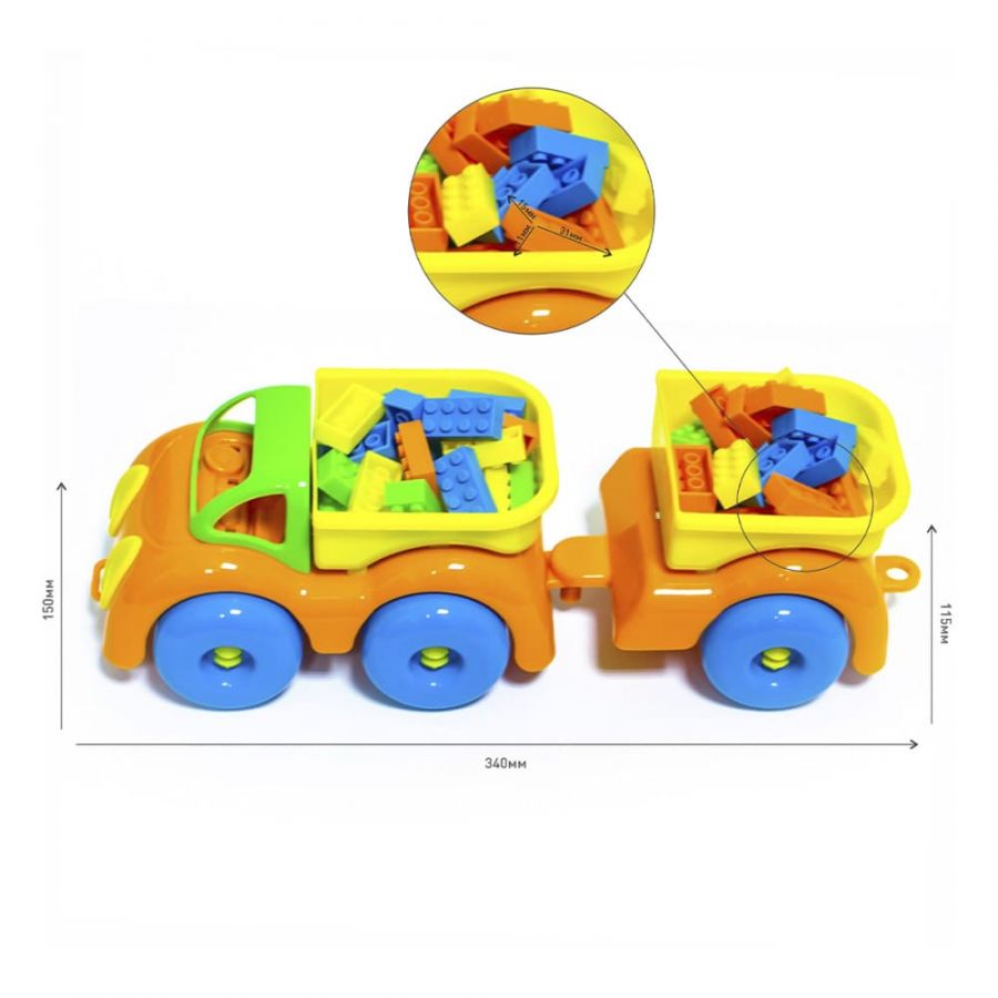 Машинка грузовик с прицепом "Везунчик" КНОПА 33 см