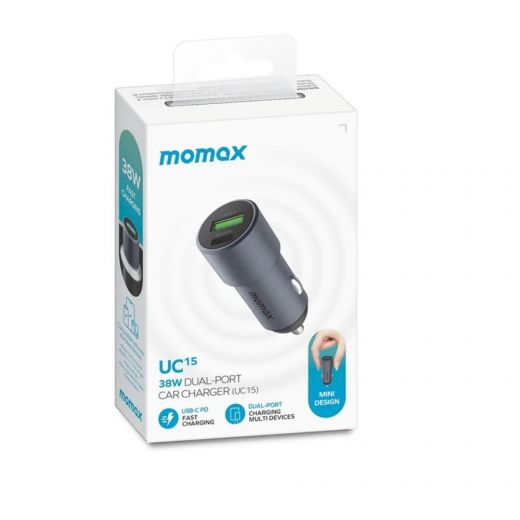 Автомобильное зарядное устройство Momax UC15 38W Dual Port Car Charger PD 3.0 QC 3.0