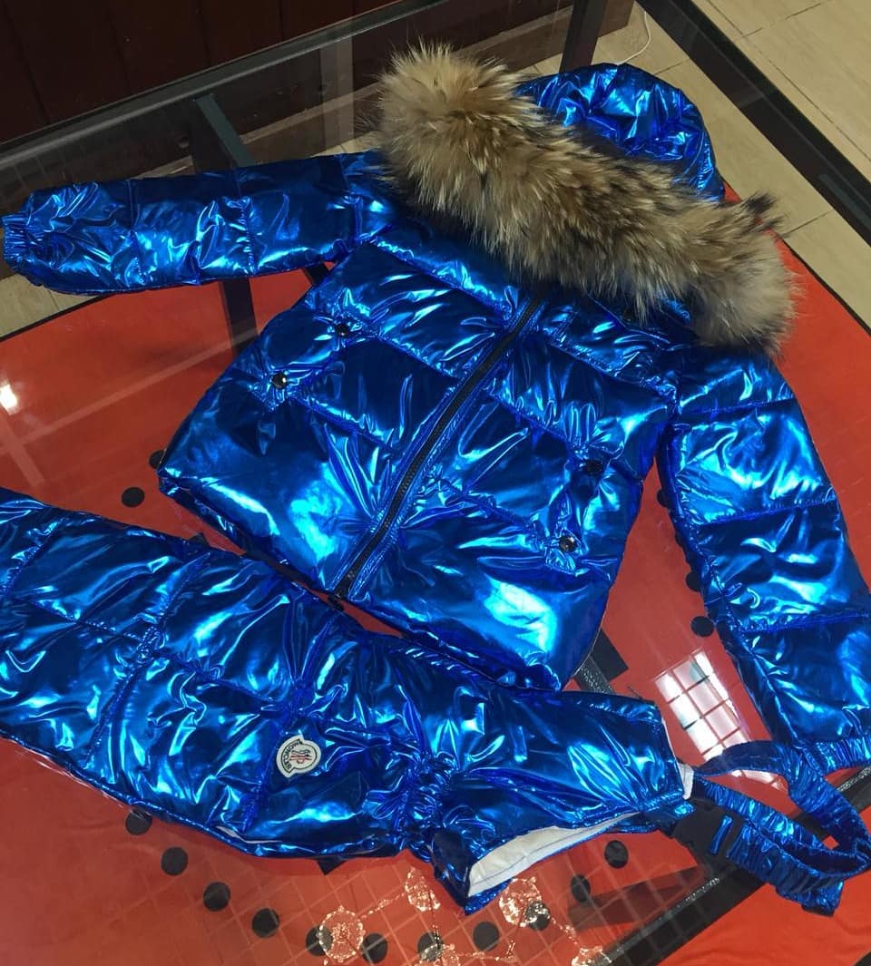 MONCLER ДЕТСКИЙ КОСТЮМ (МОНКЛЕР) СИНИЙ ГЛЯНЦЕВЫЙ