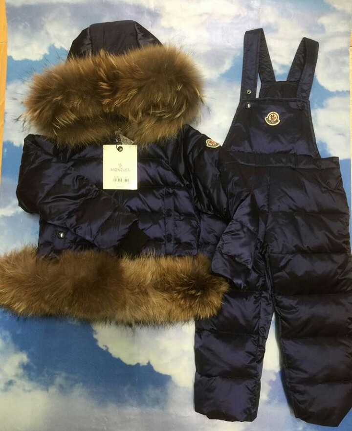 MONCLER ДЕТСКИЙ КОСТЮМ (МОНКЛЕР) СИНИЙ С МЕХОМ