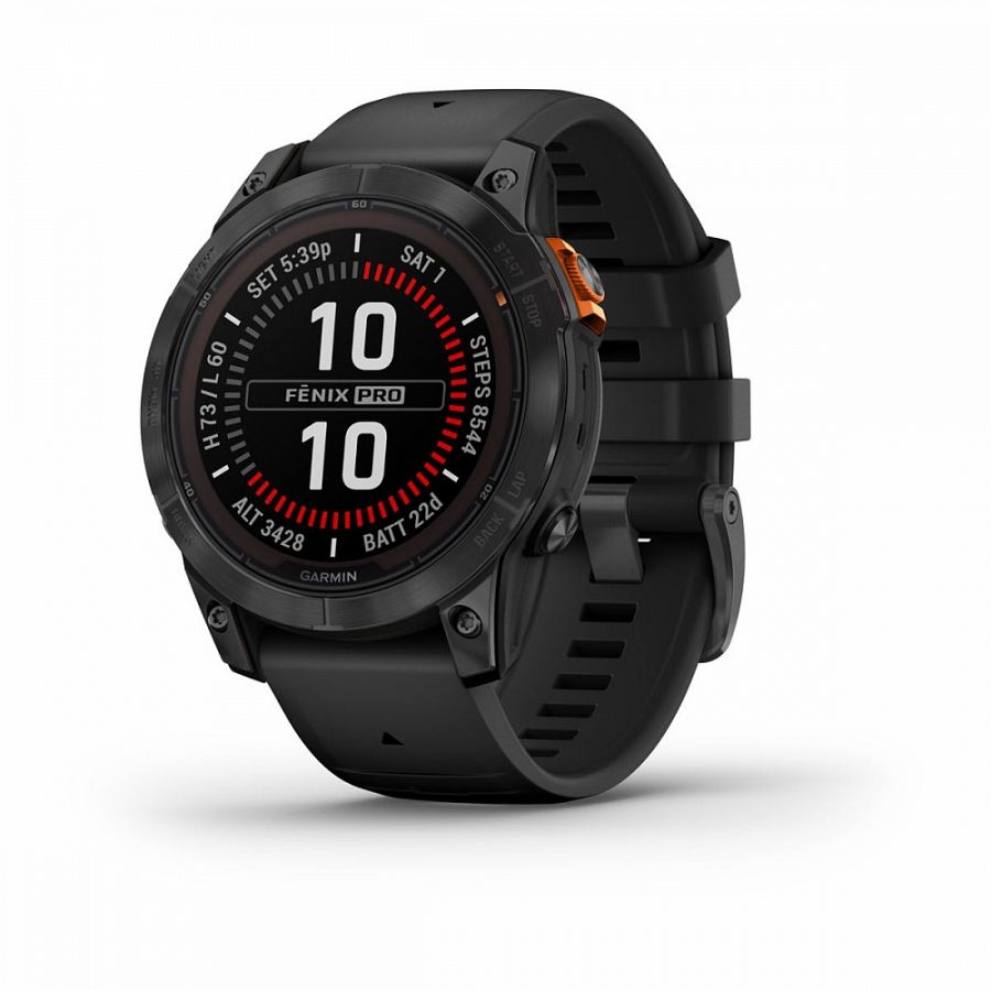 Умные часы Garmin Fenix 7 Pro Solar Edition серый с черным ремешком