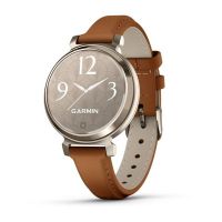 Умные часы Garmin Lily 2 Classic кремово-золотистые со смуглым кожаным ремешком