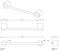 Держатель полотенец настенный Decor Walther Stone HTE 975055 схема 3