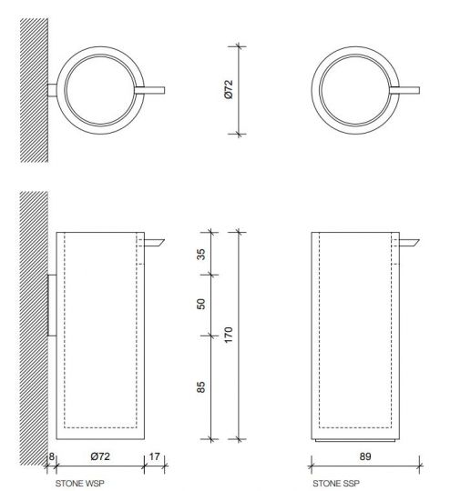 Диспенсер для жидкого мыла Decor Walther Stone SSP 09723 схема 2